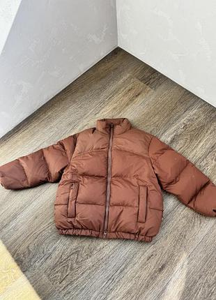 Куртка для хлопчика zara коричнева пух/перо