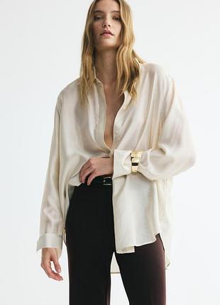 Блуза сатінова вільного крою h&m