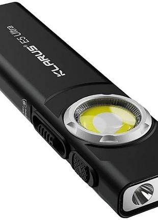 Ультратонкий edc-ліхтар із трьома джерелами світла klarus e5 ultra black 800 лм / 1400
