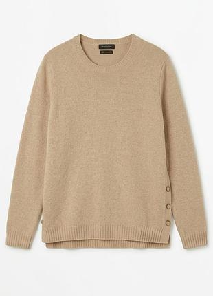 Бежевый свитер шерсть кашемир размер м massimo dutti