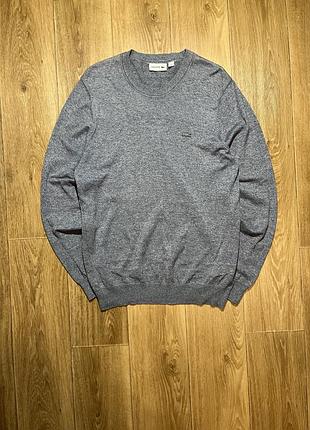 Светр lacoste сірий, розмір m-l