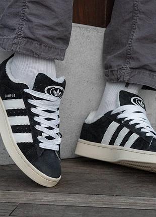 ❄️ жіночі кросівки adidas campus winter black