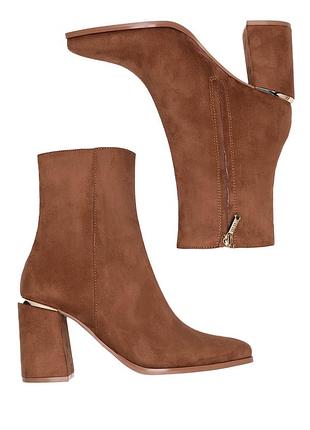 Жіночі ботильйони nine west, коричневі, 25 см