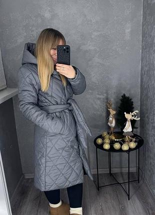 Жіноче зимове тепле стьобане пальто