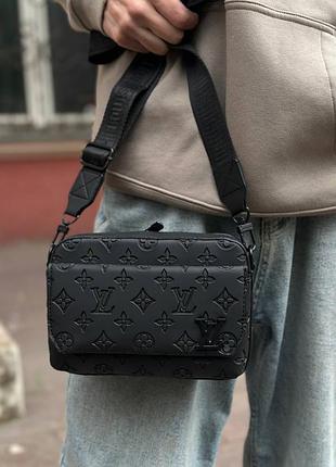 Сумка чоловіча louis vuitton месенджер чорна