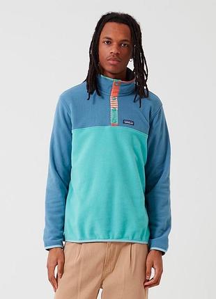 Чоловічий флісовий пуловер patagonia men's micro d snap-t pullover у забарвленні light beryl green в розмірі l вироблено з полієстру