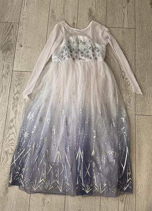 Карнавальна сукня для дівчинки ельзи frozen, біло-блакитна, 5-7 років