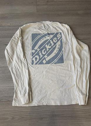 Чоловічий лонгслів dickies білий з принтом