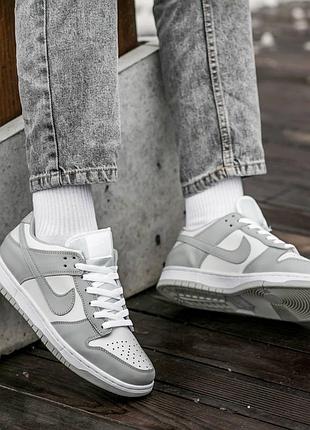 Кроссовки мужские nike sb dunk grey white 9
