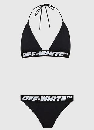 Купальник роздільний жіночий off-white чорний