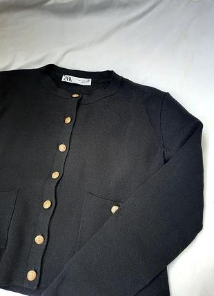 Стильний кардиган кофтина zara у стилі old money розмір s чорна