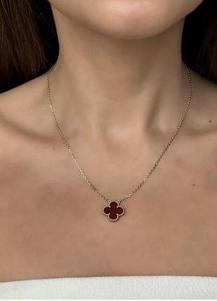 Вінтажна цепочка з підвіскою в стилі van cleef & arpels из коллекции alhambra