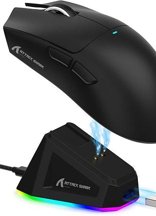 Мишка attack shark x11 paw3311 чорна з док-станцією