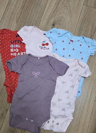 Боді для дівчаток carter's, 3-6 місяців, короткий рукав