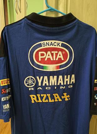 Clinton toseland - moto pata yamaha racing polo cotton - винтажная 2008\09 г., фанатская мотофутболка поло -xxxl