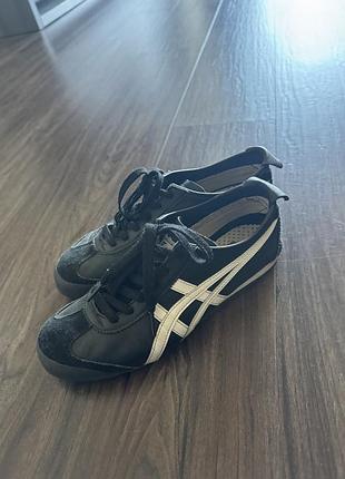 Кеди унісекс onitsuka tiger mexico 66 чорні з білими смужками