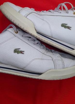 Кросівки чоловічі lacoste twin serve білі шкіряні