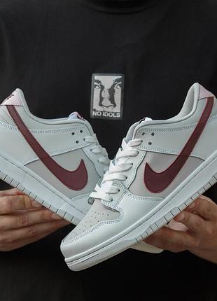 Кроссовки женские nike sb dunk white red