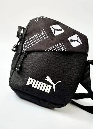 Барсетка чорна puma, сумка через плече маленька пума