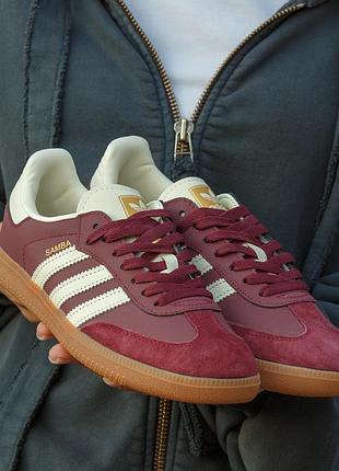😍 жіночі кросівки adidas samba burgundy
