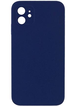 Чехол silk square full camera protective (aa) no logo для apple iphone 11 (6.1") темно-синий / midnight blue