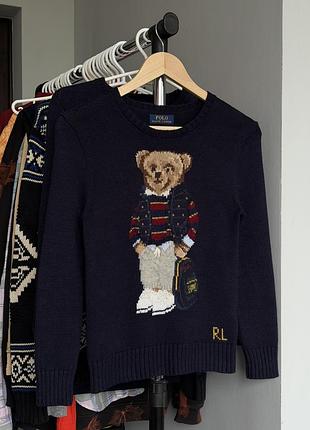 Свитер кофта толстовка худи реглан prl polo ralph lauren bear оригинал