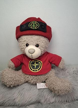 М'яка іграшка ведмедик stone island для хлопчика, сірий, 25 см