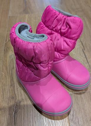 Чоботи для дітей crocs c12 рожеві демісезонні