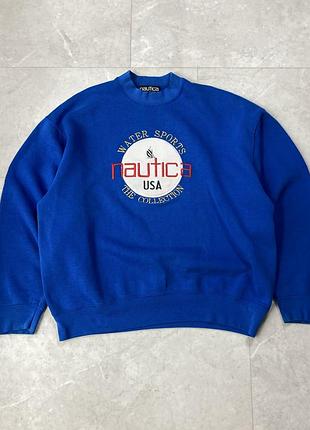 Кофта світшот оверсайз vintage 90s nautica usa water sports the collection oversized crewneck sweatshirt large xl