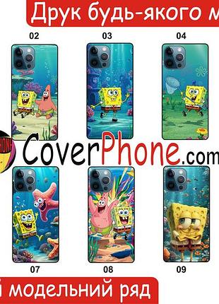 Силиконовый чехол губка боб sponge bob спанч боб для zte blade a71 с рисунком