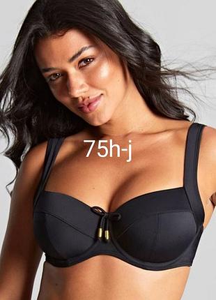 70jj/75h-j,panache anya riva, роскошный черный раздельный купальник на косточках, новый
