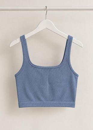 Блакитний топ в рубчик primark xs-s