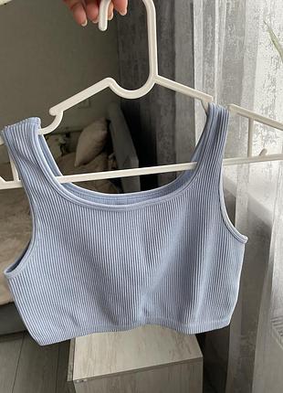 Блакитний топ в рубчик primark xs-s 6