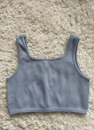 Блакитний топ в рубчик primark xs-s 5