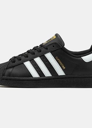 Жіночі кросівки adidas superstar black white