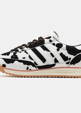 Женские кроссовки adidas sl 72 cow print white black