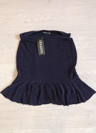 Міні спідниця з люрексом, boohoo, uk10