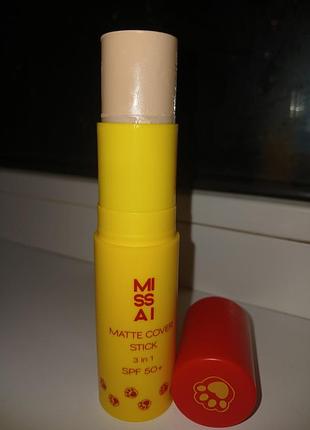 Тональний стік miss ai matte cover stick 3-in-1 spf 50+