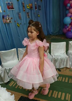 Сукня для дівчинки пишна рожева 2