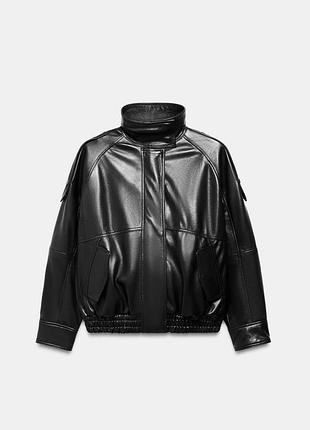 Куртка жіноча zara чорна шкіряна l