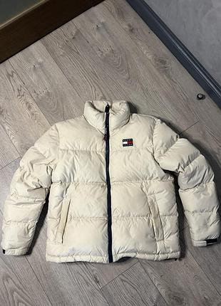 Пуховик жіночий tommy hilfiger бежевий