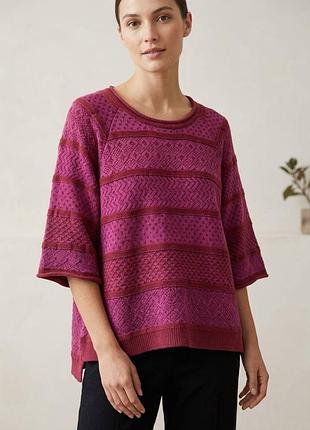 Шведський фактурний светр gudrun sjödén / 100% organic cotton / розмір l (оверсайз)