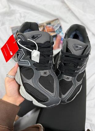 Кросівки чоловічі new balance 9060 grey gore tex хутро