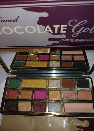 Тіні для повік too faced chocolate gold