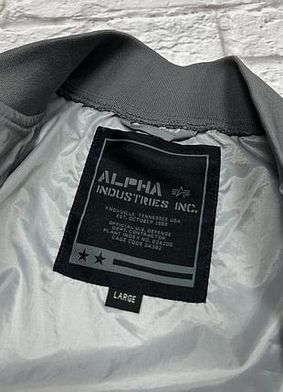 Чоловіча куртка-бомбер alpha industries ma-1 / l-2b світловідбиваюча повністю рефлективна оригінал класична американська повсякденна на осінь бу м-l 5