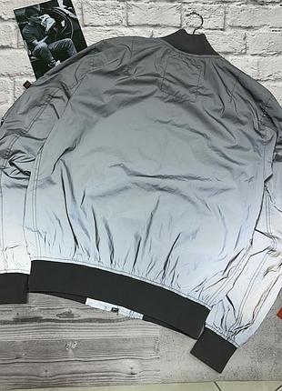 Чоловіча куртка-бомбер alpha industries ma-1 / l-2b світловідбиваюча повністю рефлективна оригінал класична американська повсякденна на осінь бу м-l 3