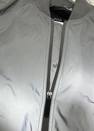 Чоловіча куртка-бомбер alpha industries ma-1 / l-2b світловідбиваюча повністю рефлективна оригінал класична американська повсякденна на осінь бу м-l 4