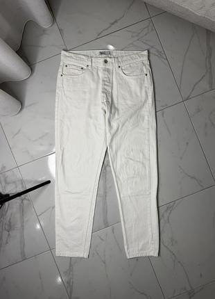 Чоловічі білі джинси zara man | direct straight fit | розмір w32 (eur 42)