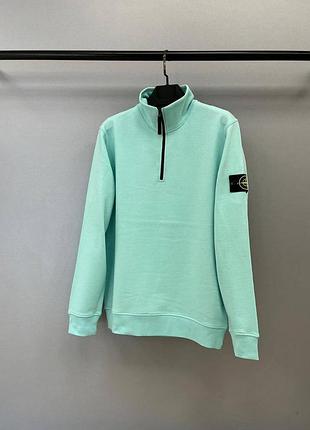 Світшот чоловічий stone island зіп м'ятний
