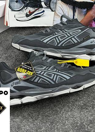 Зимові asics gel-nyc grey black gore-teх, хутро